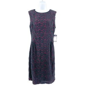 Piazza Sempione Wool Dress Crochet Overlay 12 NEW